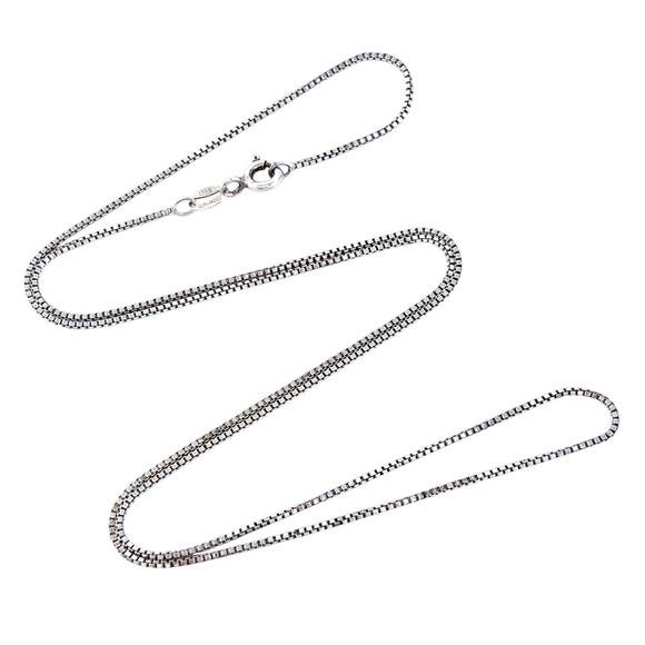 Vintage Indonesia IBB Sterling Silver 925 0.8mm Box Chain Necklace 18” - Picture 1 of 4